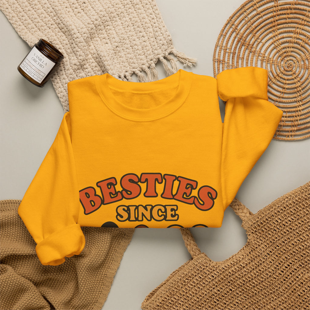 Besties Since Retro Years Sweatshirt 90s Nostalgia Best Friend Gift Friendship Anniversary Vintage Aesthetic Crewneck