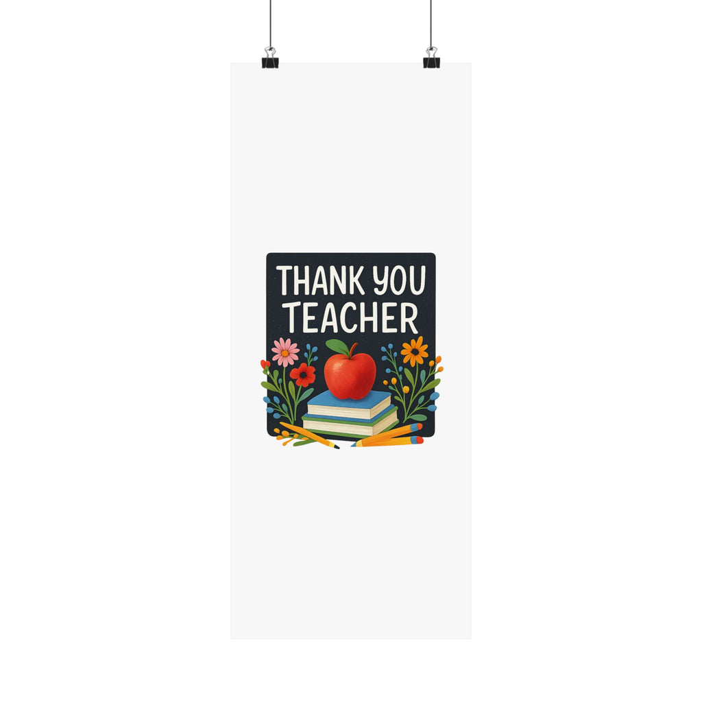 Thank You Teacher Gift Watercolor Wildflower Poster, Classroom Decor, End of School Year Gift, Teacher Appreciation Print