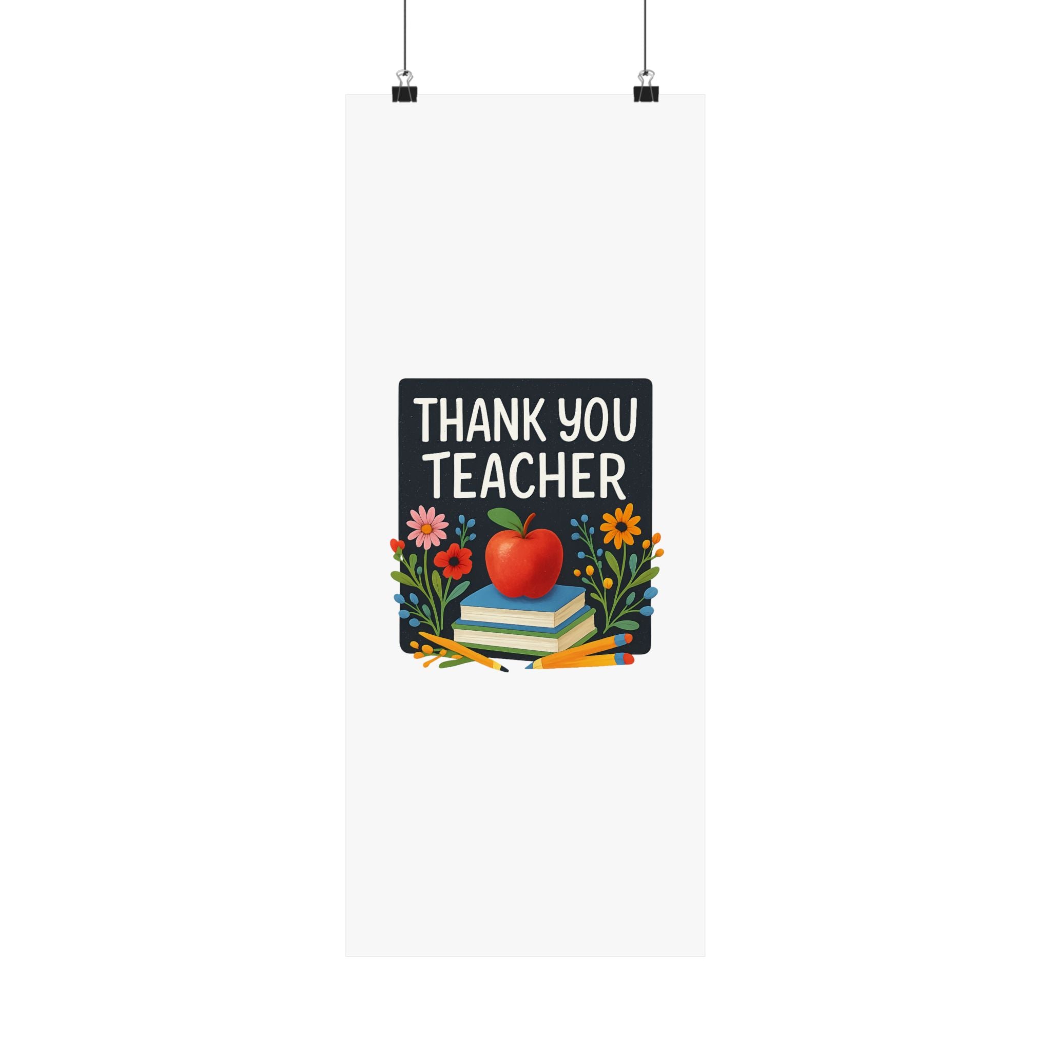 Thank You Teacher Gift Watercolor Wildflower Poster, Classroom Decor, End of School Year Gift, Teacher Appreciation Print