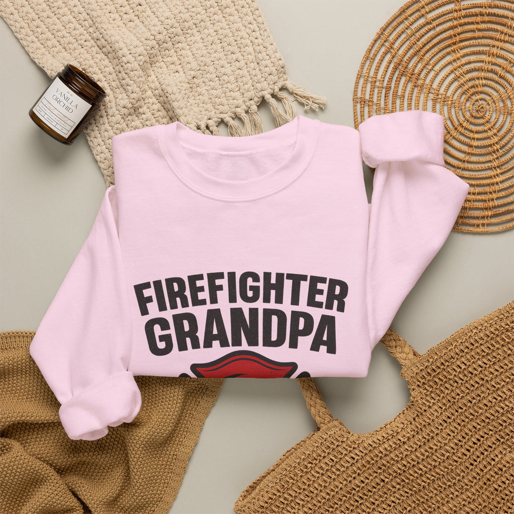 Firefighter Grandpa Sweatshirt My Hero Forever Gift Vintage Fire Station Badge Grandparents Day Fireman Grandfather Shirt