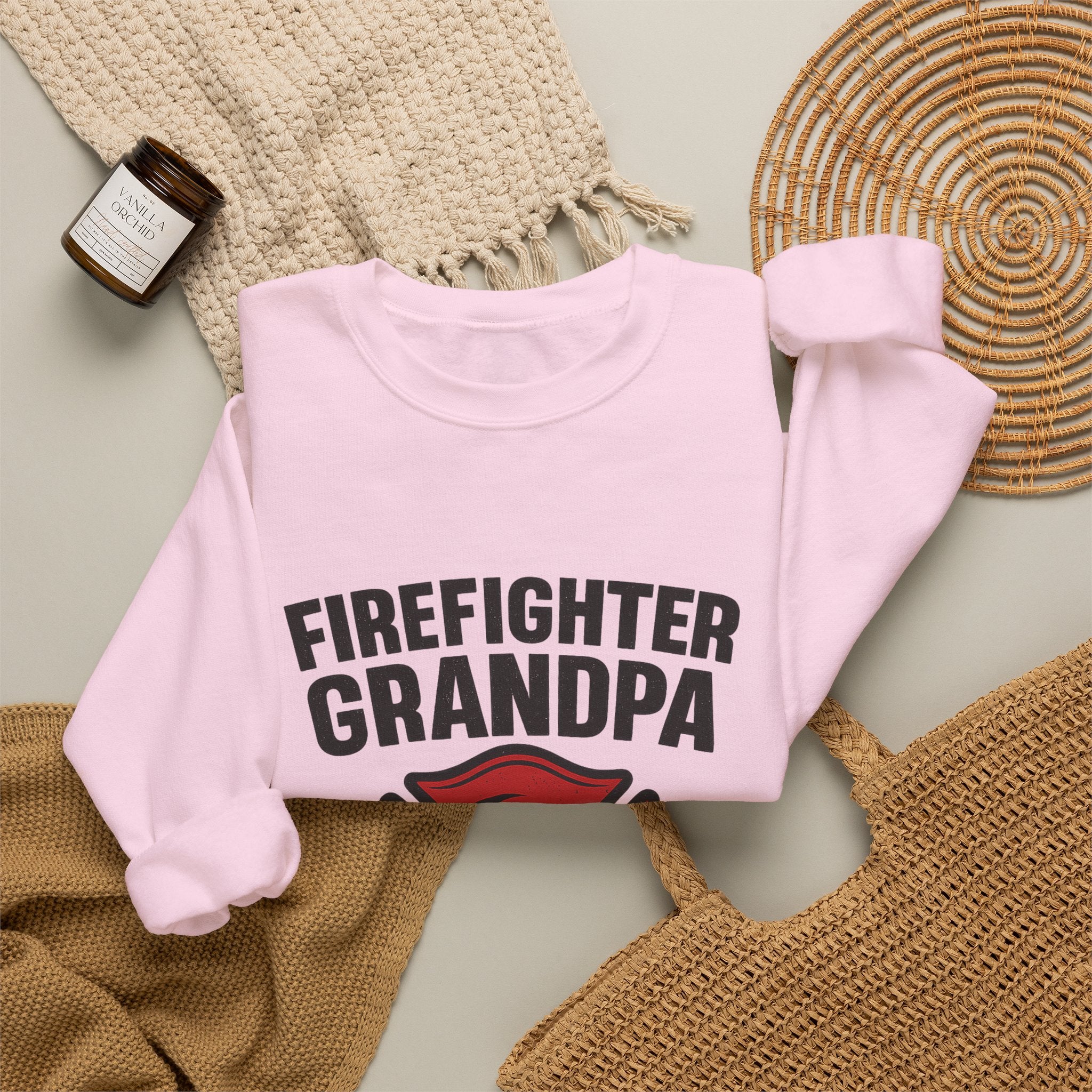 Firefighter Grandpa Sweatshirt My Hero Forever Gift Vintage Fire Station Badge Grandparents Day Fireman Grandfather Shirt