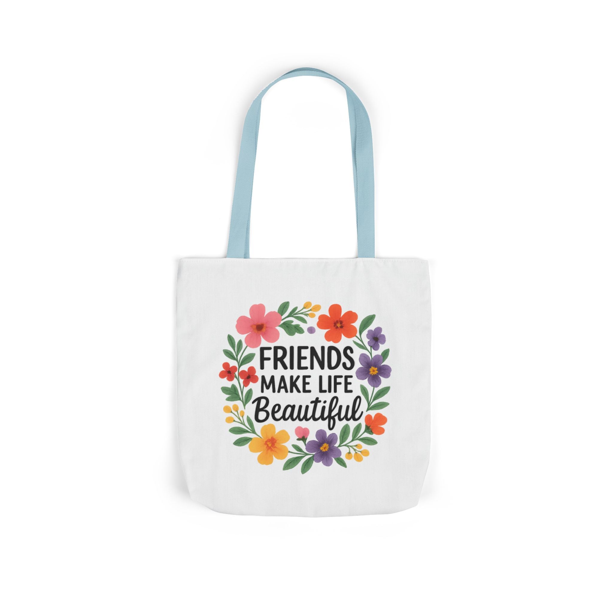 Friends Make Life Beautiful Tote Bag Gift for Best Friend Appreciation Watercolor Floral Thank You Friendship Quote Canvas Bag