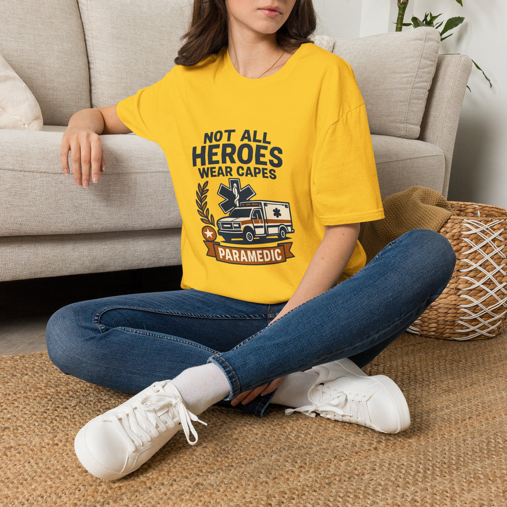 Not All Heroes Wear Capes Paramedic Shirt, EMS Appreciation Gift, Star of Life EMT Tshirt, Ambulance Driver Hero Shirt