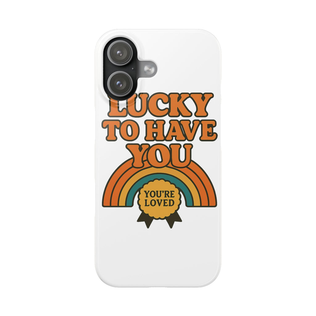 Lucky To Have You Phone Case Friendship Gift Best Friend Galentines Day Retro 70s Rainbow Vintage Appreciation Bestie Squad