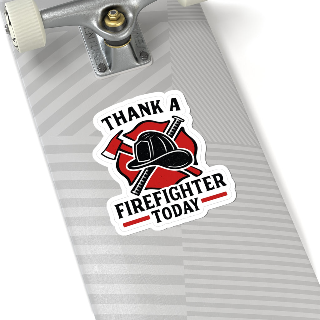 Firefighter Appreciation Sticker, Thank A Firefighter Today Decal, Maltese Cross Fire Department Support Gift, Hero Recognition