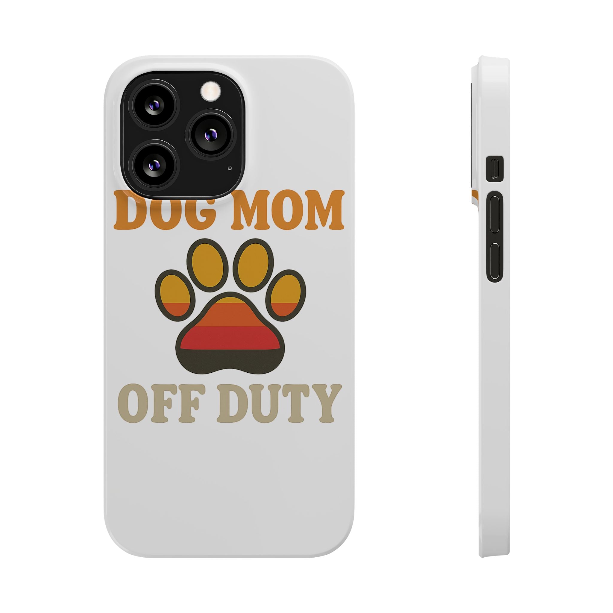 Dog Mom Off Duty Phone Case Retro 70s Vintage Dog Lover Gift Paw Print iPhone Samsung Galaxy Case Funny Pet Owner Gift