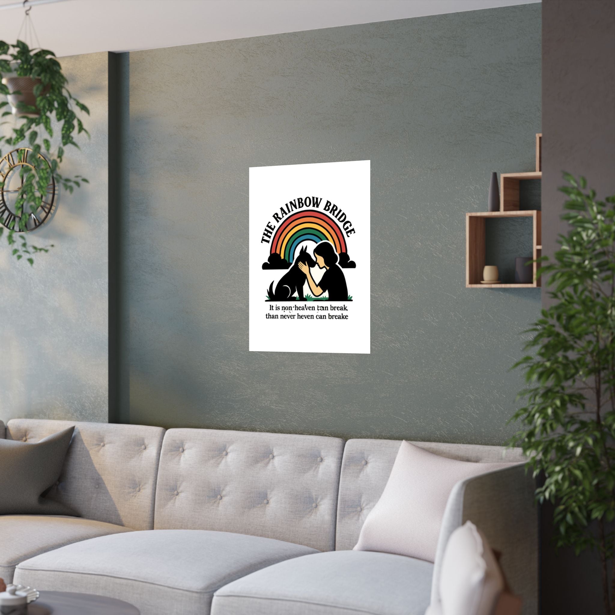 Rainbow Bridge Pet Memorial Print, Pet Loss Sympathy Gift, Dog Cat Memorial Wall Art, Pet Remembrance Poem, Grieving Pet Owner Gift