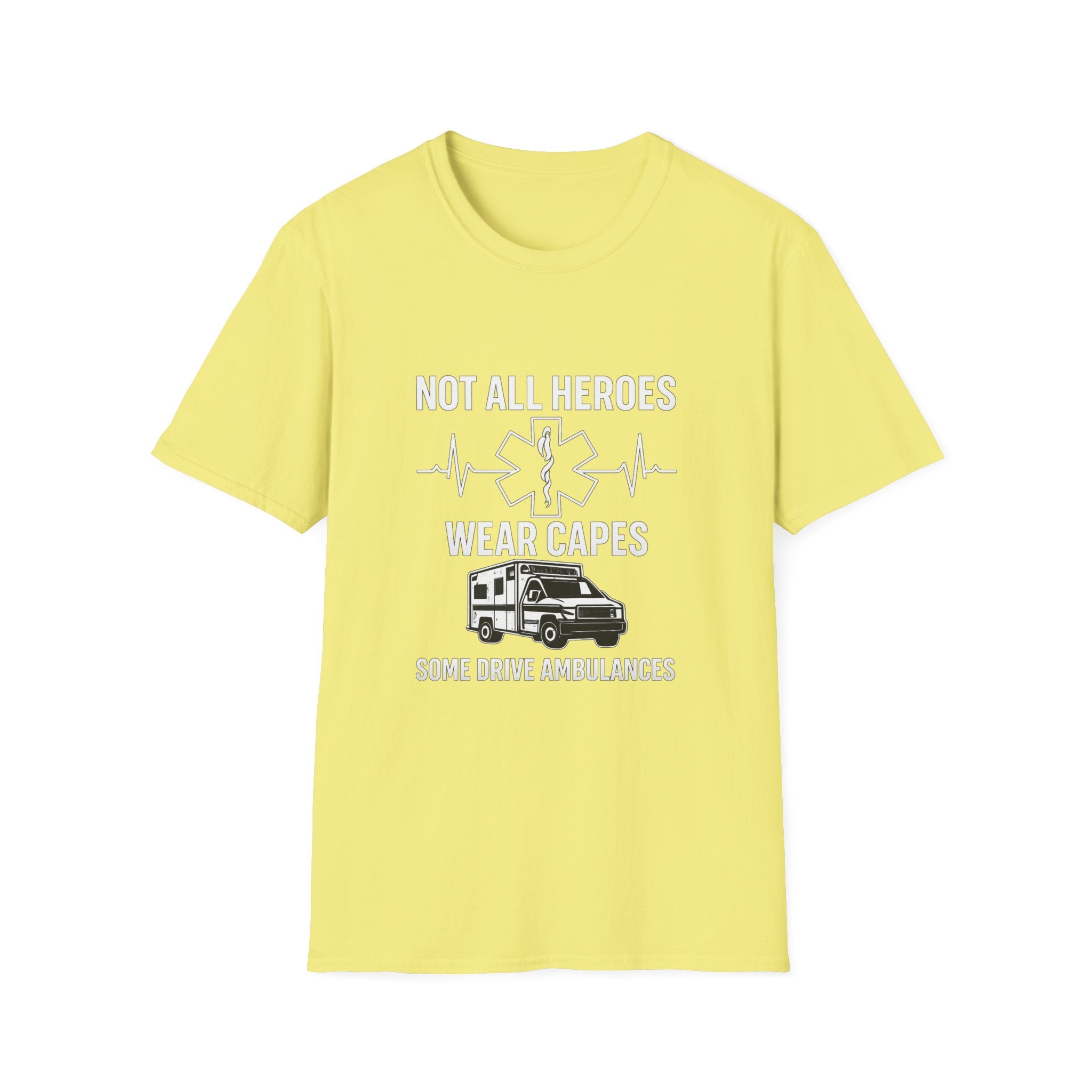 Not All Heroes Wear Capes Some Drive Ambulances Shirt, EMS Paramedic Gift, EMT Appreciation Tee, Star of Life, Thin White Line