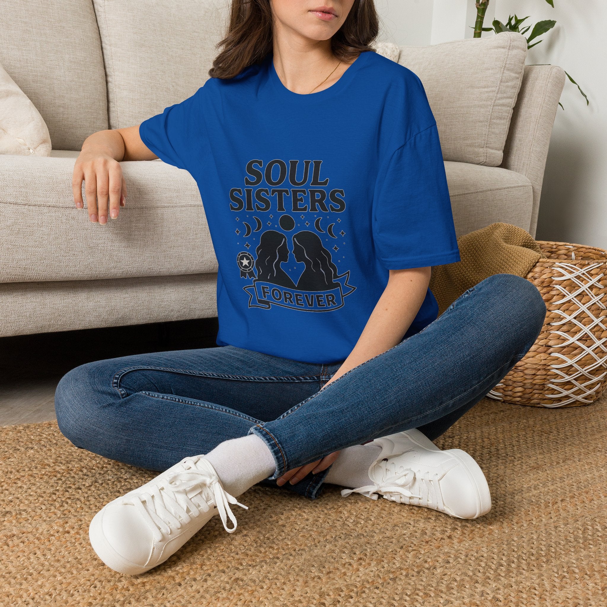 Soul Sisters Forever Matching T-Shirts, Best Friend Shirts, Celestial Moon Phase Tees, BFF Gifts for Women, Soulmate Friendship