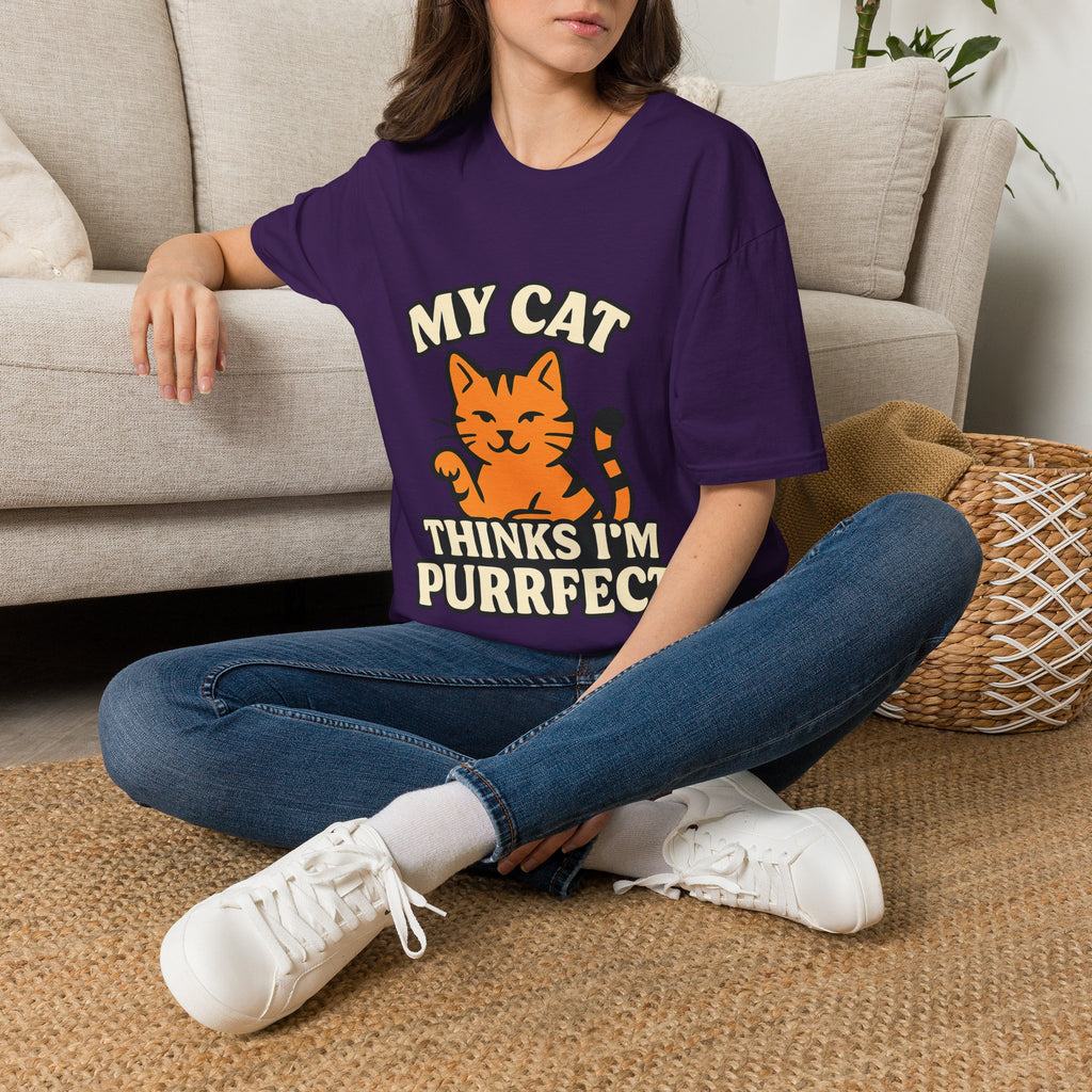 Cat Lover Shirt, My Cat Thinks I'm Purrfect T-Shirt, Funny Cat Owner Gift, Cat Mom Tee, Cat Dad Shirt, Crazy Cat Lady