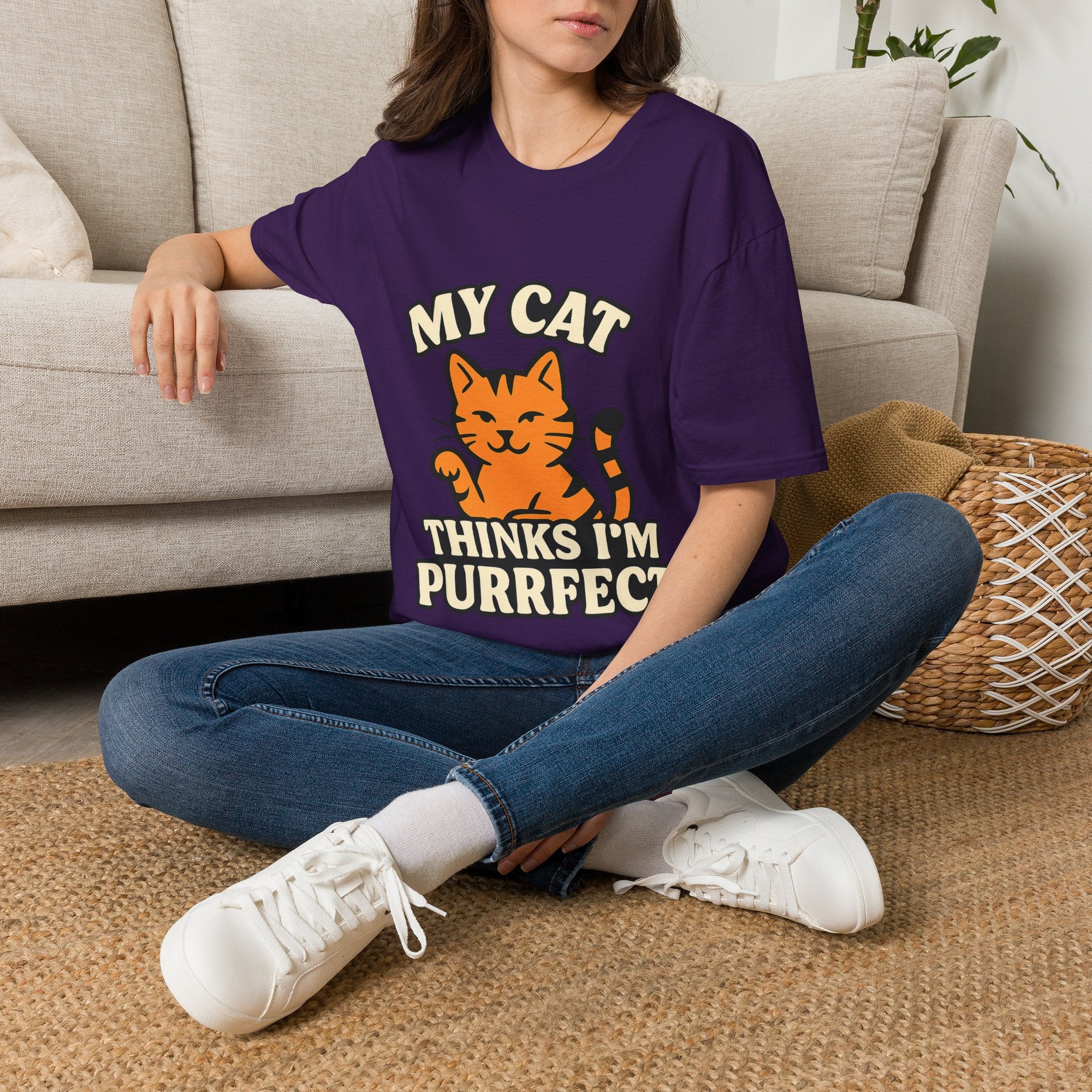 Cat Lover Shirt, My Cat Thinks I'm Purrfect T-Shirt, Funny Cat Owner Gift, Cat Mom Tee, Cat Dad Shirt, Crazy Cat Lady