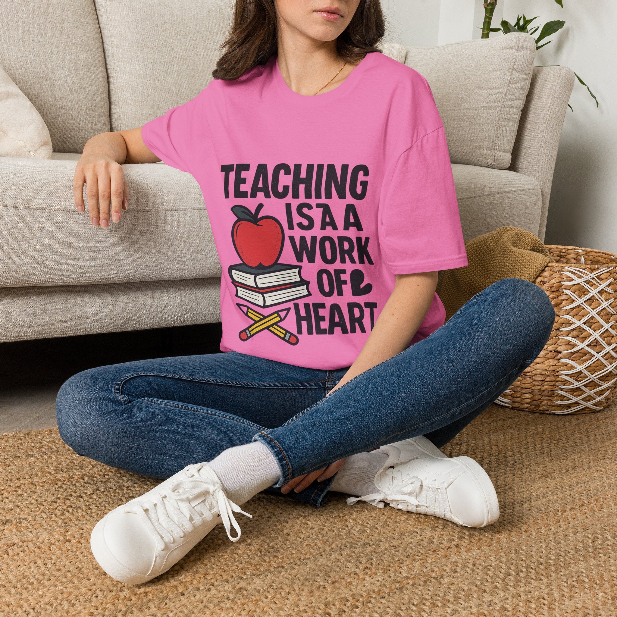 Teacher Appreciation Shirt, Teaching is a Work of Heart Tshirt, Teacher Gift, Educator Shirt, Teacher Week Gift, Apple Pencil Tee