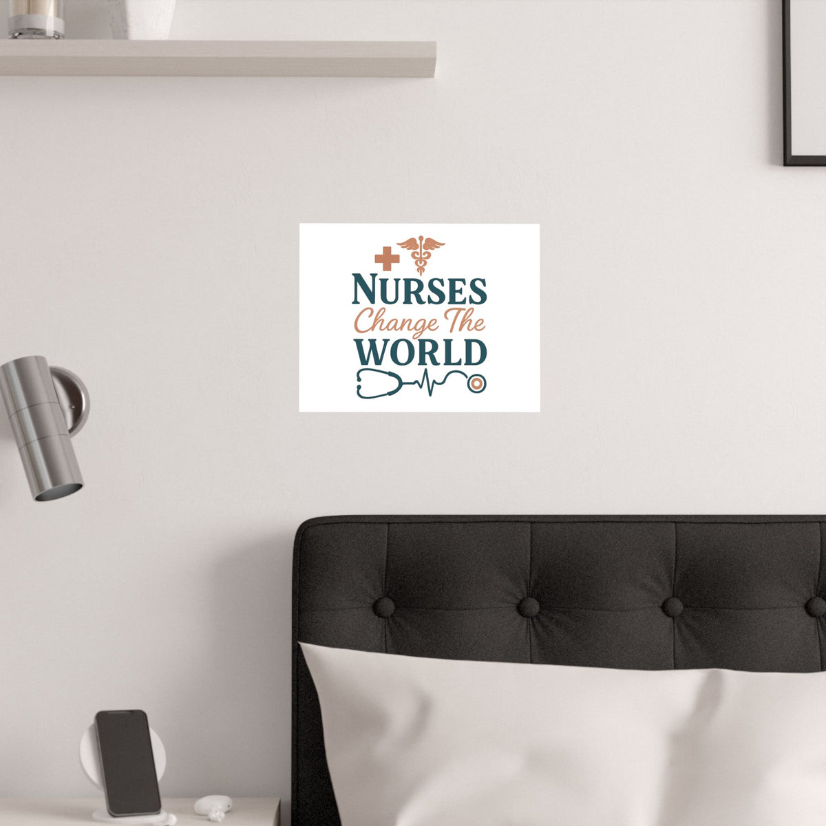 Nurse Motivation Poster, Nurses Change The World Wall Art, Nursing Graduation Gift, Nurse Office Decor, Medical Typography Print