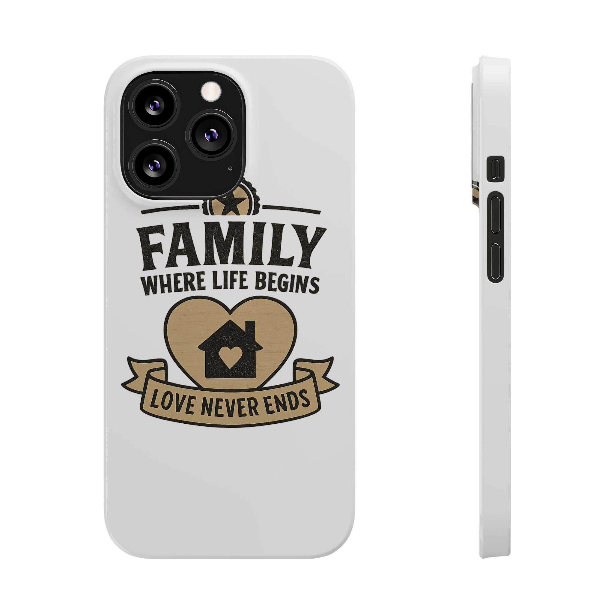 Family Where Life Begins Love Never Ends Phone Case, Rustic Farmhouse Gift for Mom Grandma, Mother's Day Gift, Heart Home Decor