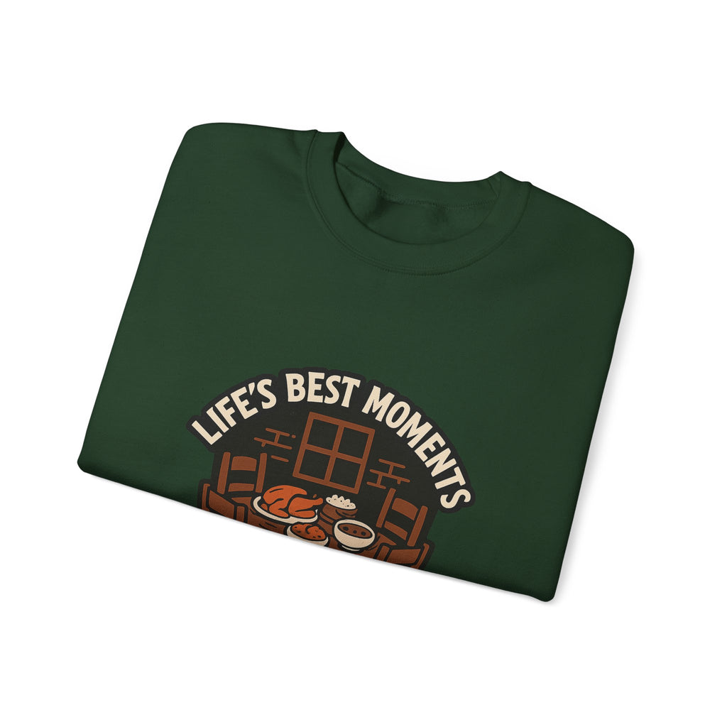 Life's Best Moments At The Table Sweatshirt, Family Dinner Crewneck, Cozy Kitchen Gift for Mom, Farmhouse Comfort Food Lover