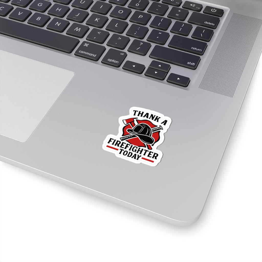 Firefighter Appreciation Sticker, Thank A Firefighter Today Decal, Maltese Cross Fire Department Support Gift, Hero Recognition