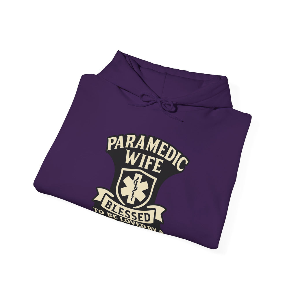 Paramedic Wife Hoodie, Blessed to Be Loved By a Paramedic Sweatshirt, EMS Girlfriend Gift, First Responder Partner Support Apparel