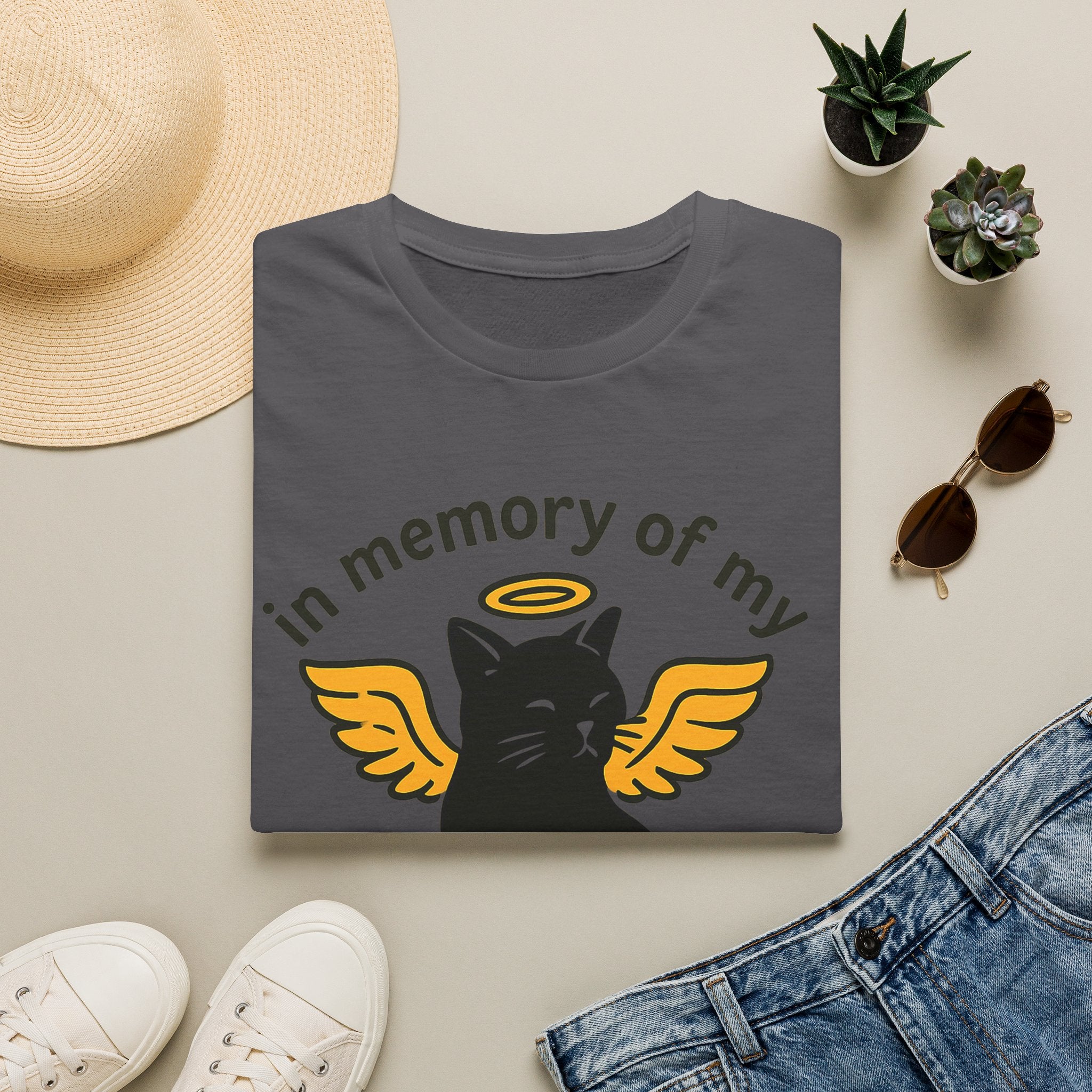 Rainbow Bridge Cat Memorial Shirt, Guardian Angel Cat Tshirt, Pet Loss Sympathy Gift, Cat Remembrance Shirt, Cat Lover Grief Gift