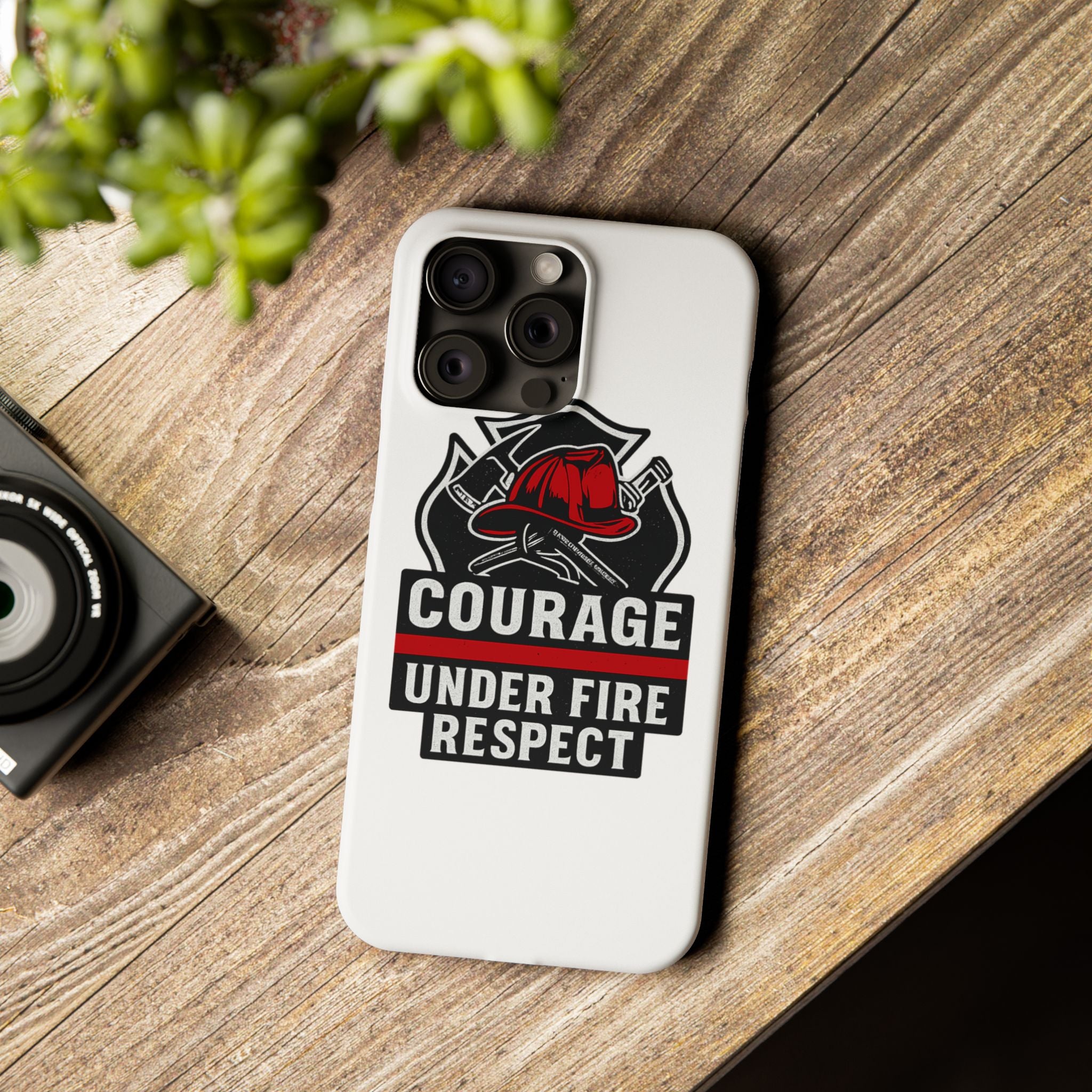 Firefighter Phone Case Courage Under Fire Respect First Responder Gift Thin Red Line Maltese Cross Fire Helmet Hero Support
