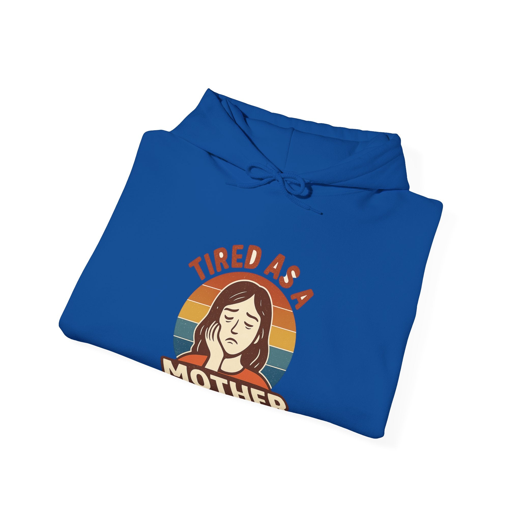 Tired As A Mother Hoodie Vintage Rainbow Retro Mom Life Sweatshirt Funny Exhausted Parent Gift Mothers Day Gift