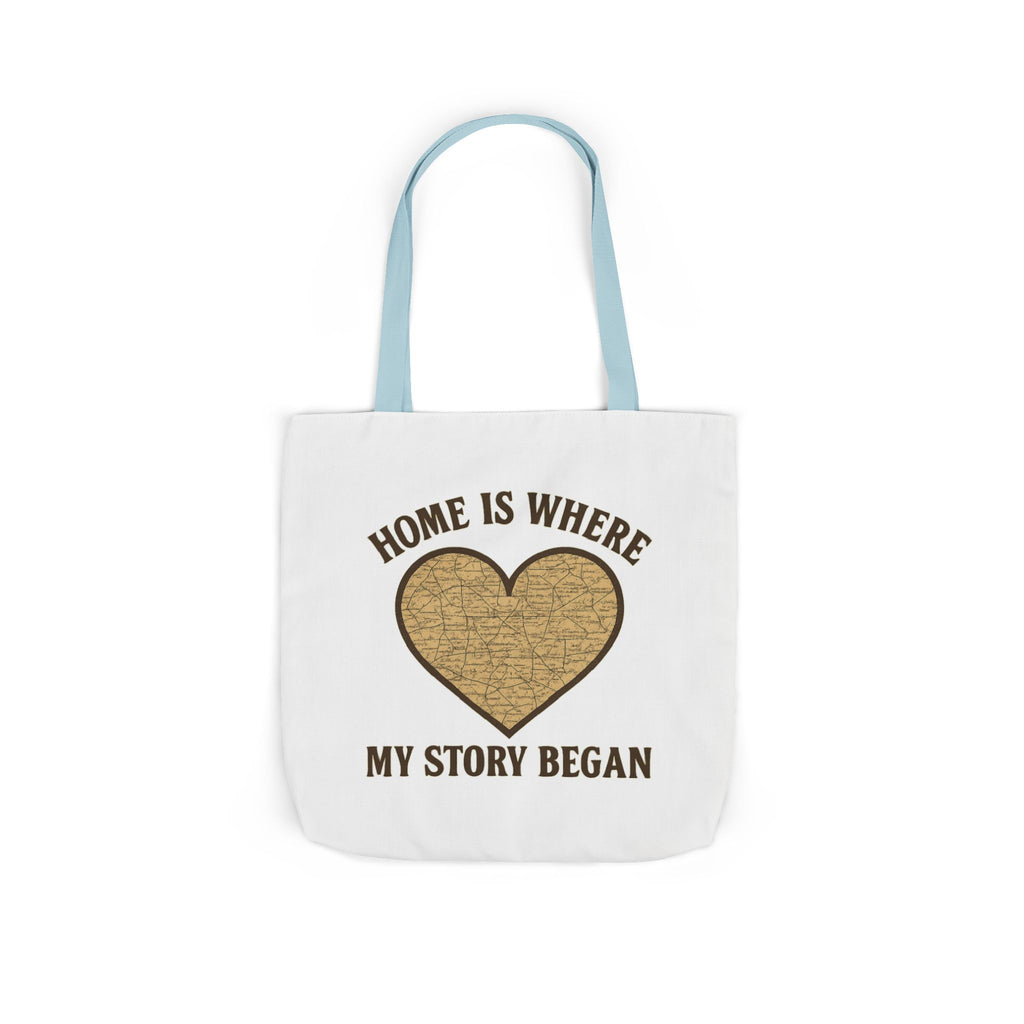 Home Is Where My Story Began Tote Bag Vintage Map Hometown Gift Moving Away Graduation Nostalgia Roots Pride Canvas Bag