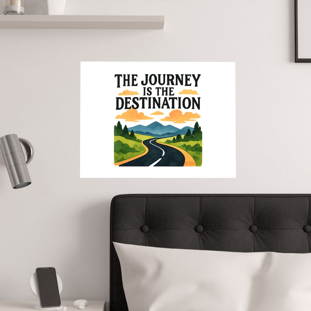 The Journey Is The Destination Print Watercolor Road Trip Poster Inspirational Quote Wall Art Travel Decor Wanderlust Gift