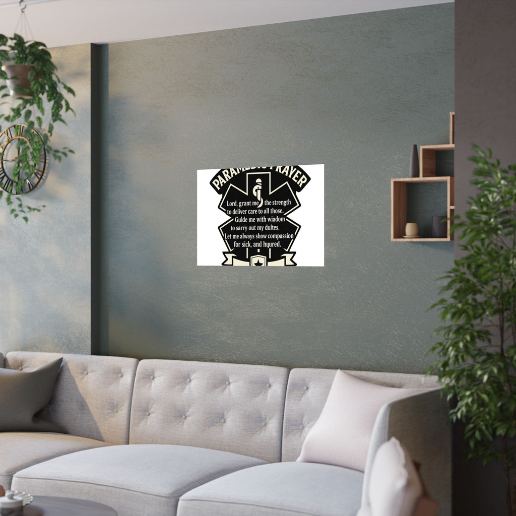 Paramedic Prayer Poster, EMS Gift, Star of Life Wall Art, Paramedic Graduation Gift, EMT Decor, First Responder Print, Thin White Line