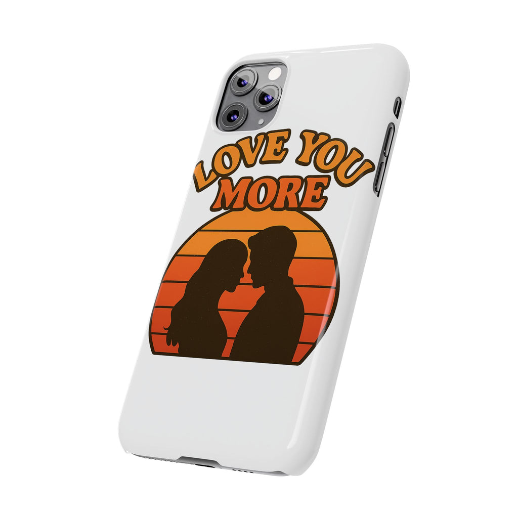 Love You More Phone Case Retro Sunset 70s Vintage Romantic Groovy Aesthetic Cute Couple Gift for Girlfriend Wife Anniversary