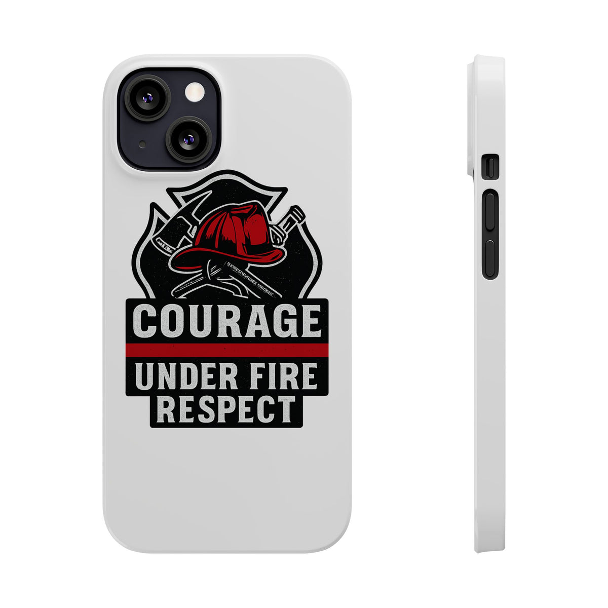 Firefighter Phone Case Courage Under Fire Respect First Responder Gift Thin Red Line Maltese Cross Fire Helmet Hero Support