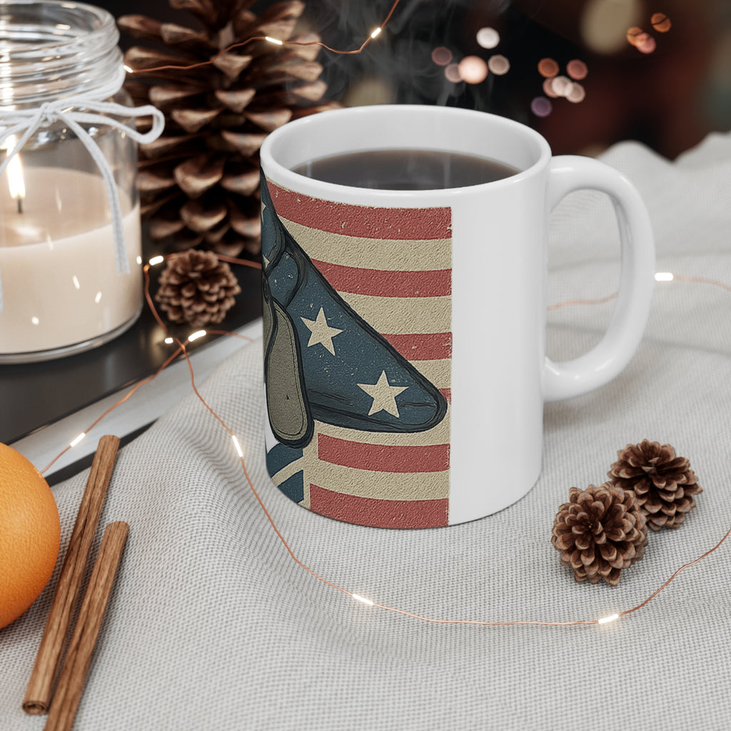 In Loving Memory of Veteran Mug | Custom Memorial Gift | Folded Flag Tribute | Personalized Military Remembrance Cup