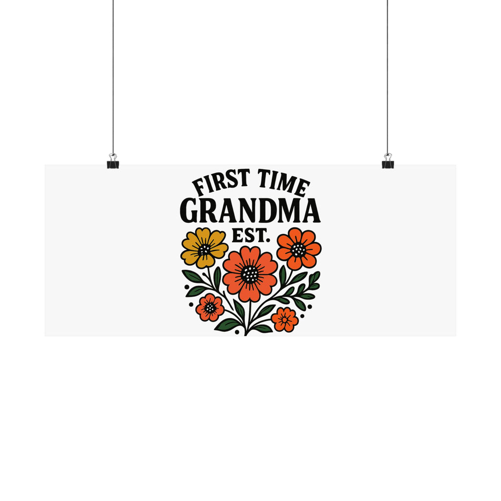 First Time Grandma Est 2025 Print, New Grandmother Gift, Pregnancy Announcement, Grandma to Be Wall Art, Floral Botanical Decor