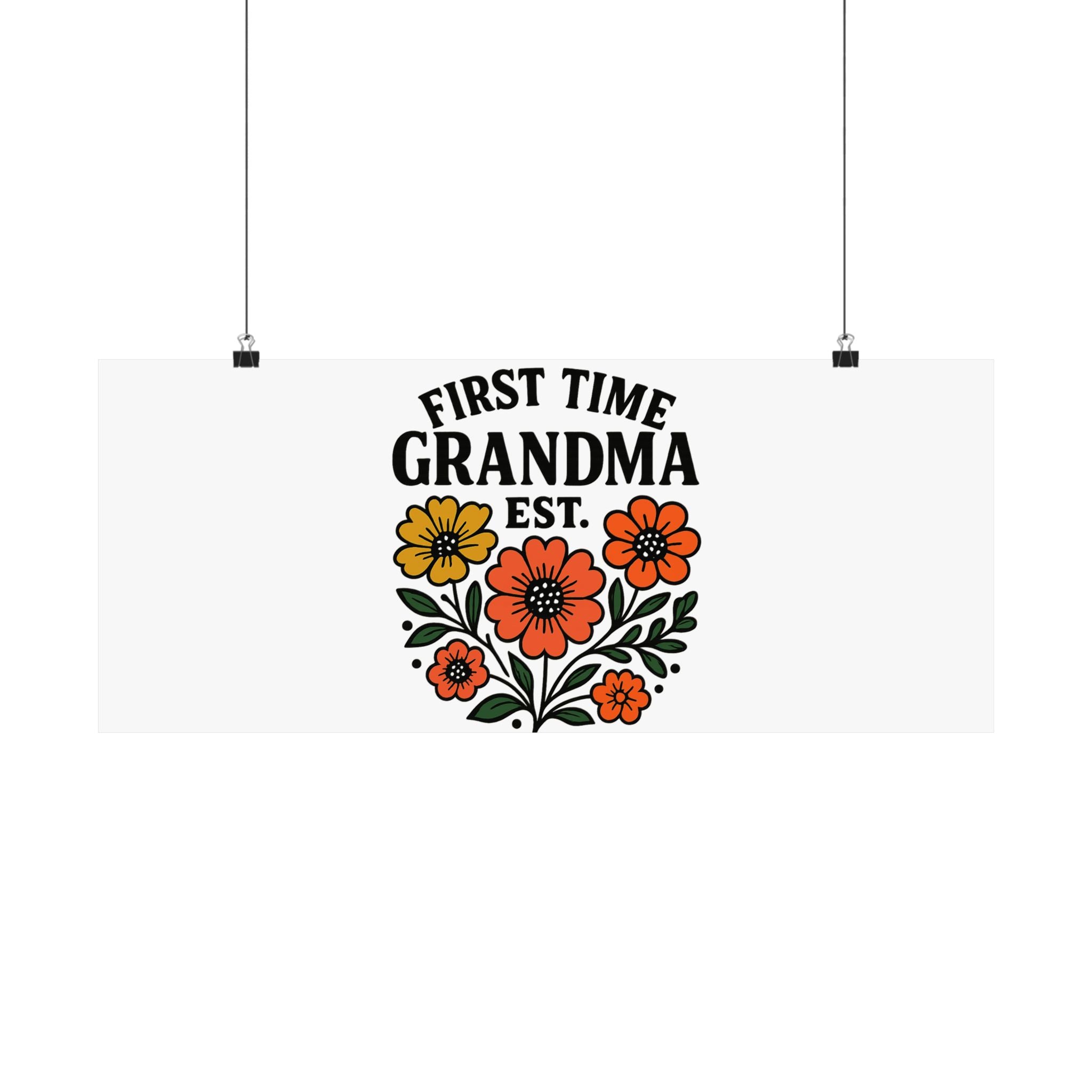First Time Grandma Est 2025 Print, New Grandmother Gift, Pregnancy Announcement, Grandma to Be Wall Art, Floral Botanical Decor