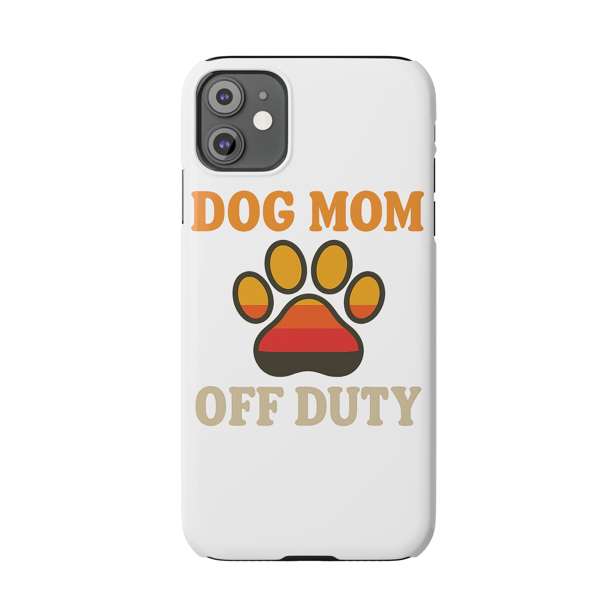 Dog Mom Off Duty Phone Case Retro 70s Vintage Dog Lover Gift Paw Print iPhone Samsung Galaxy Case Funny Pet Owner Gift