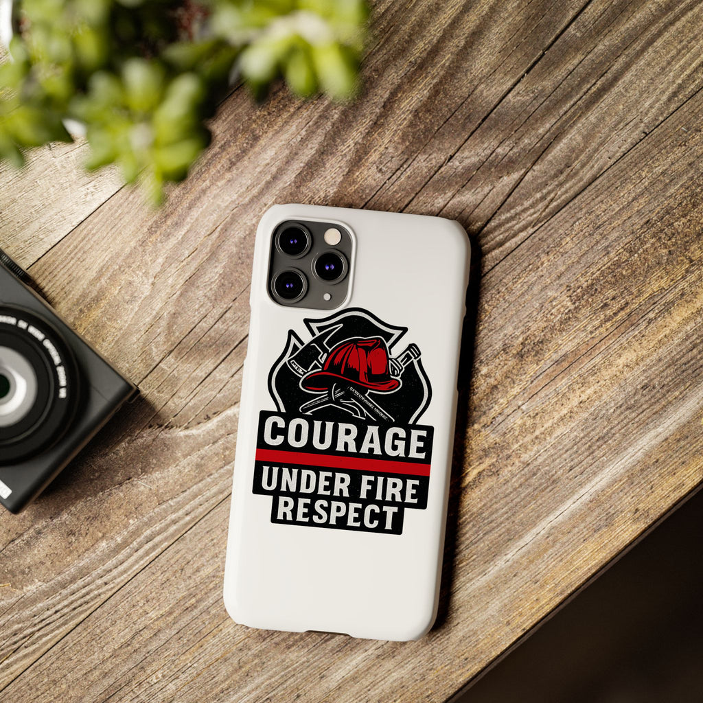 Firefighter Phone Case Courage Under Fire Respect First Responder Gift Thin Red Line Maltese Cross Fire Helmet Hero Support