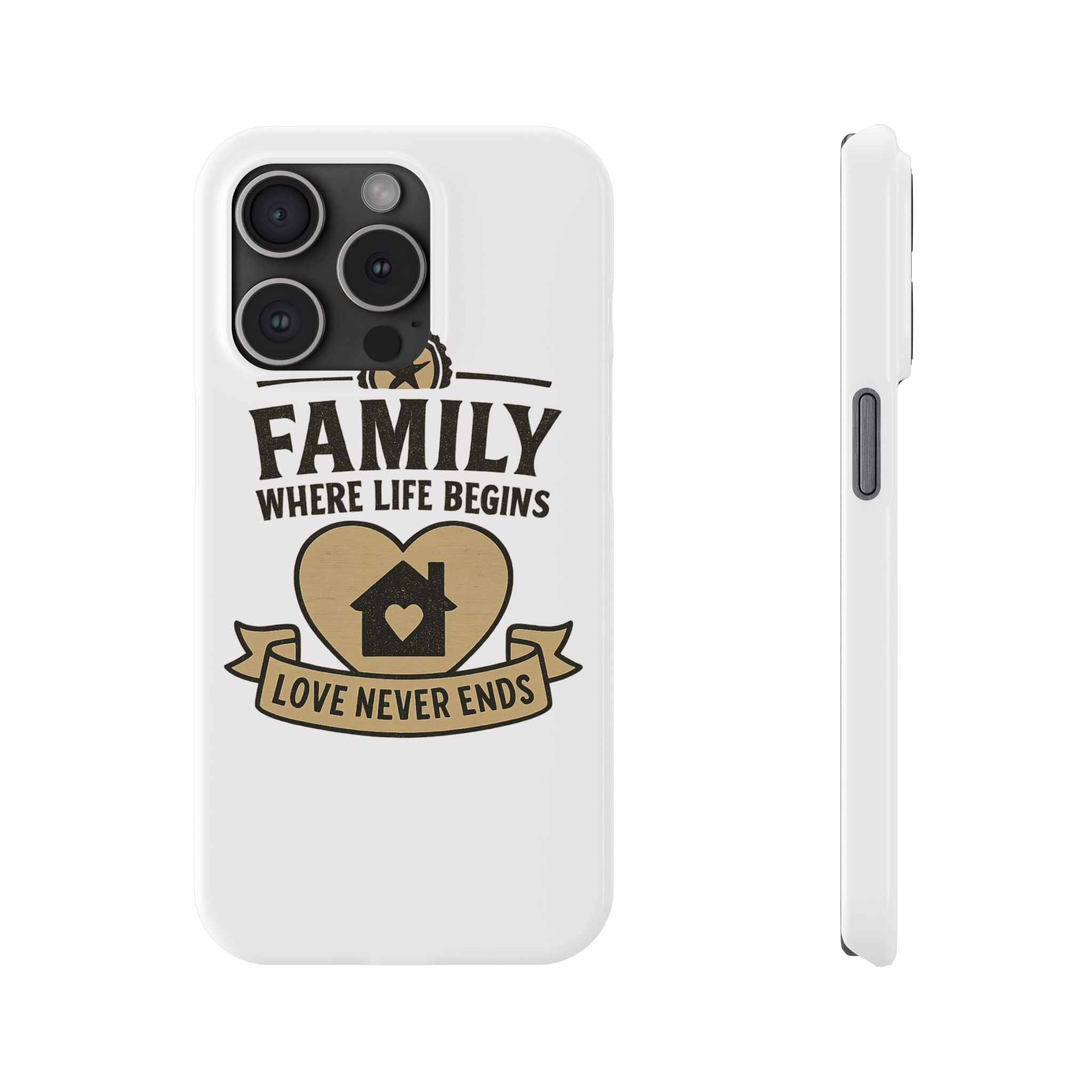 Family Where Life Begins Love Never Ends Phone Case, Rustic Farmhouse Gift for Mom Grandma, Mother's Day Gift, Heart Home Decor