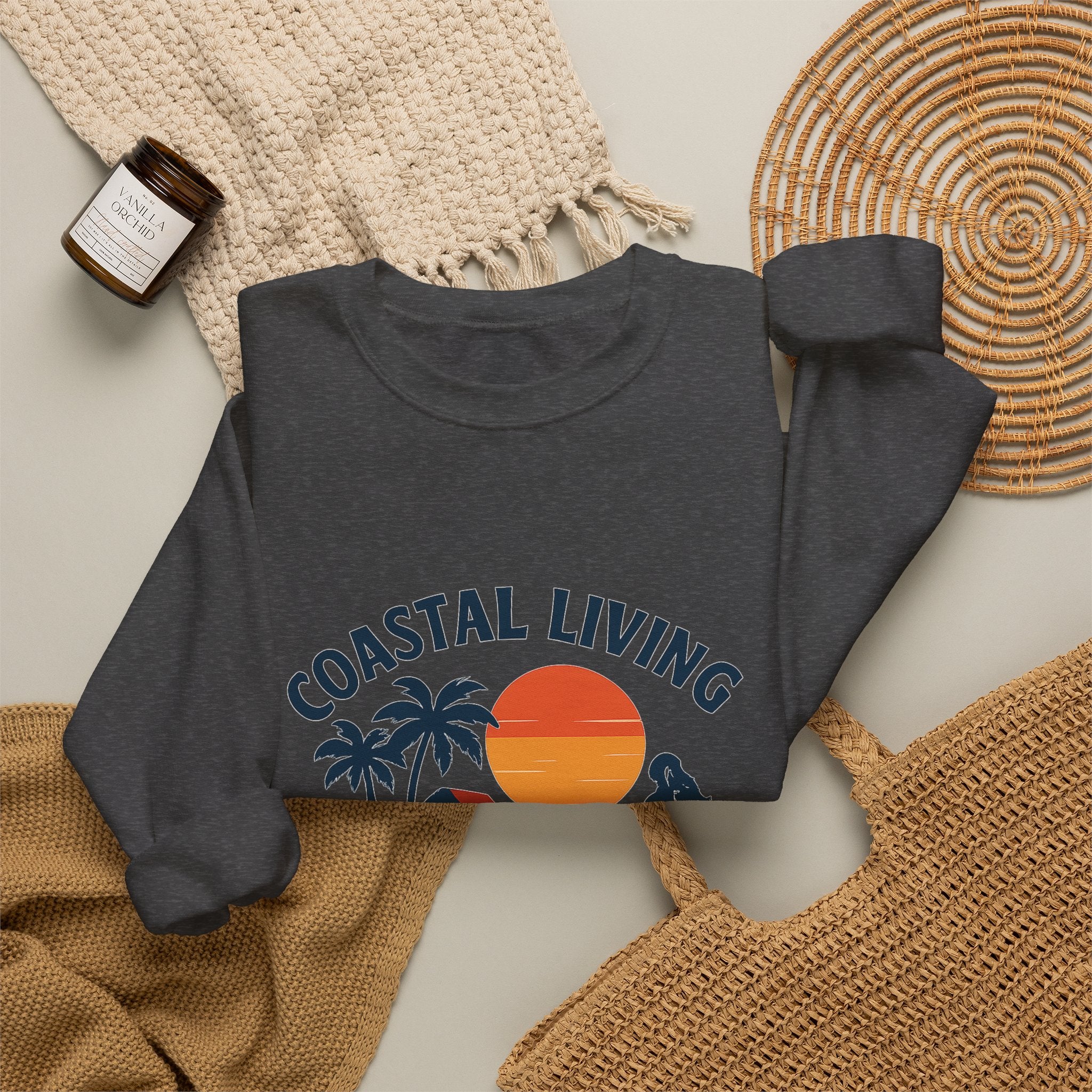 Beach Town Sunset Sweatshirt Coastal Living Salt Air Sun-Kissed Hair Ocean Vibes Vacation Gift Nautical Crewneck Surfer Beach Lover
