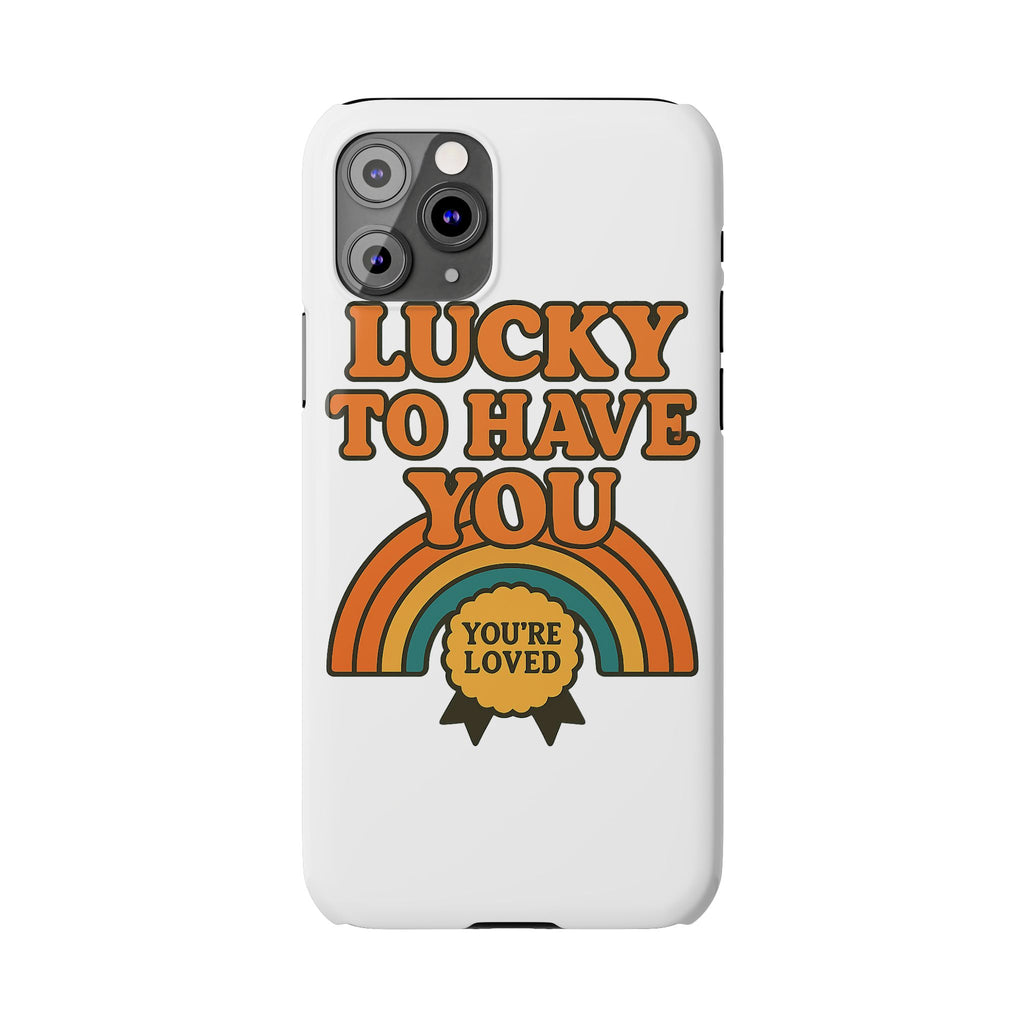 Lucky To Have You Phone Case Friendship Gift Best Friend Galentines Day Retro 70s Rainbow Vintage Appreciation Bestie Squad