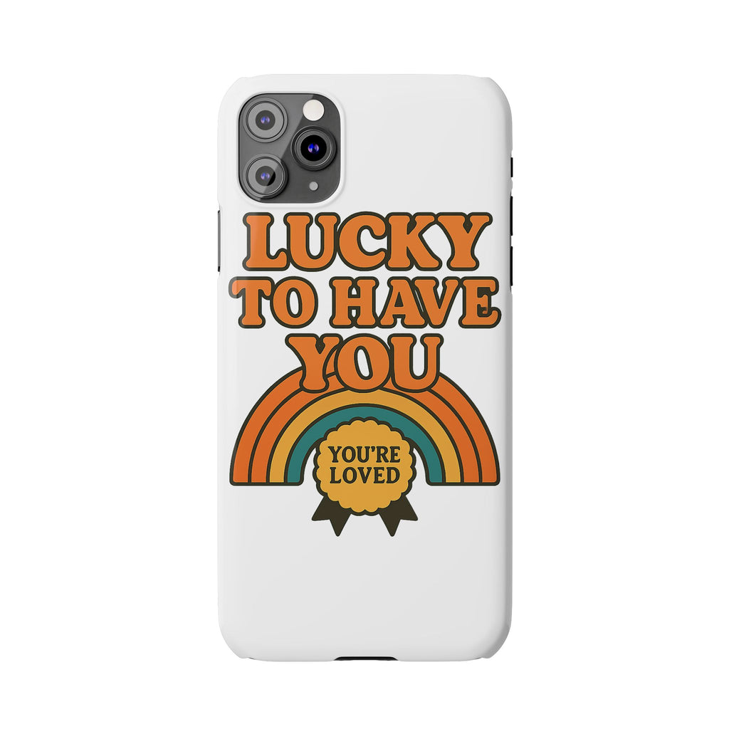Lucky To Have You Phone Case Friendship Gift Best Friend Galentines Day Retro 70s Rainbow Vintage Appreciation Bestie Squad