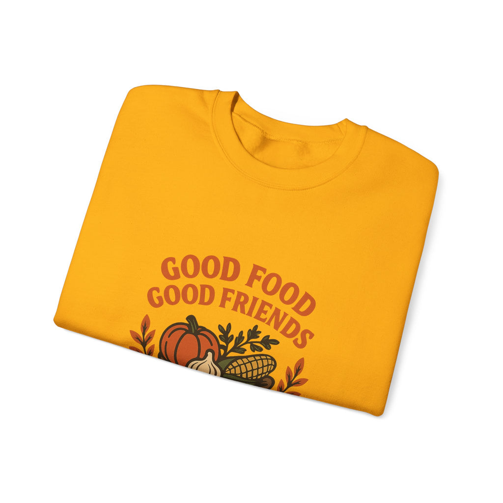 Good Food Good Friends Grateful Heart Sweatshirt, Thanksgiving Hostess Gift, Cooking Sweatshirt, Kitchen Lover Gift, Autumn Cozy Top