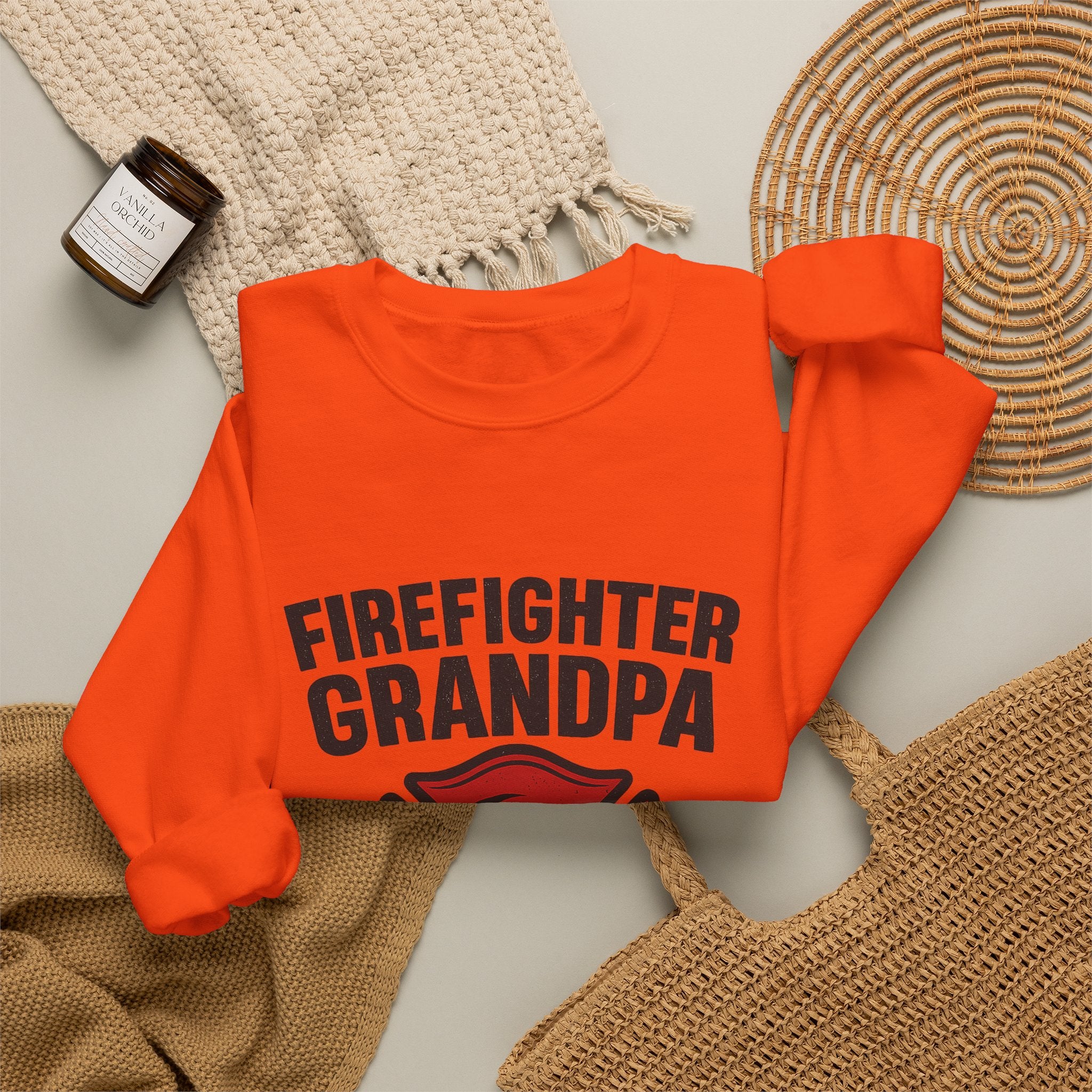 Firefighter Grandpa Sweatshirt My Hero Forever Gift Vintage Fire Station Badge Grandparents Day Fireman Grandfather Shirt