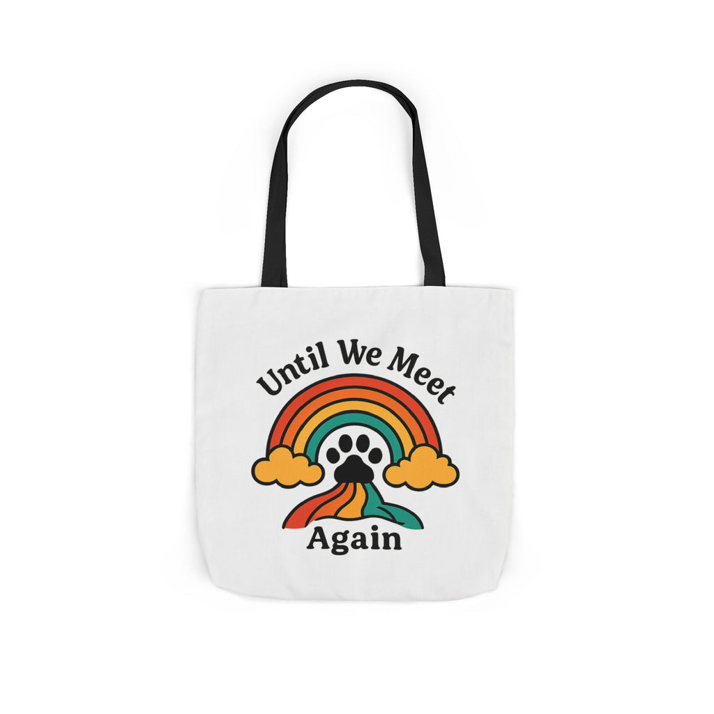 Rainbow Bridge Pet Memorial Tote Bag, Pet Loss Gift, Dog Cat Paw Print Remembrance Bag, Until We Meet Again Sympathy Gift