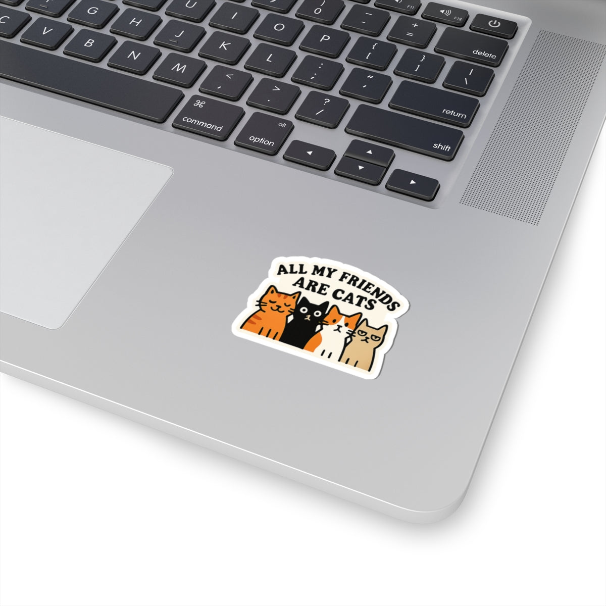 All My Friends Are Cats Sticker, Funny Cat Lover Sticker, Introvert Humor Sticker, Cat Lady Gift, Crazy Cat Person Decal