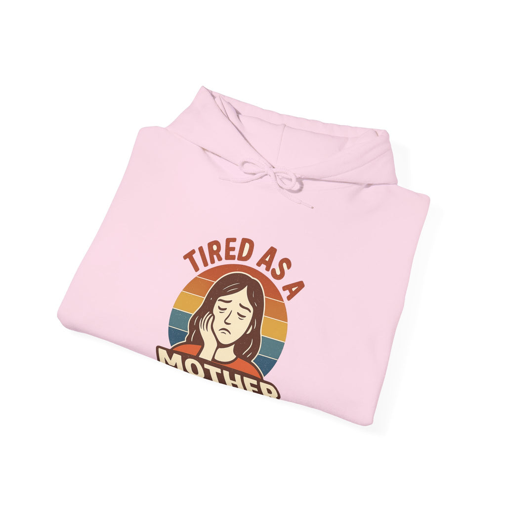 Tired As A Mother Hoodie Vintage Rainbow Retro Mom Life Sweatshirt Funny Exhausted Parent Gift Mothers Day Gift