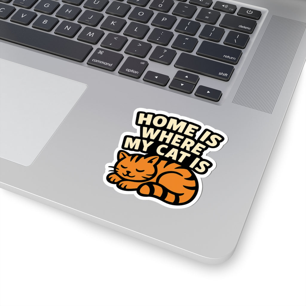 Cat Sticker Veterinary Gift, Home Is Where My Cat Is Laptop Decal, Vet Tech Sticker, Cat Mom Gift, Pet Lover Sticker