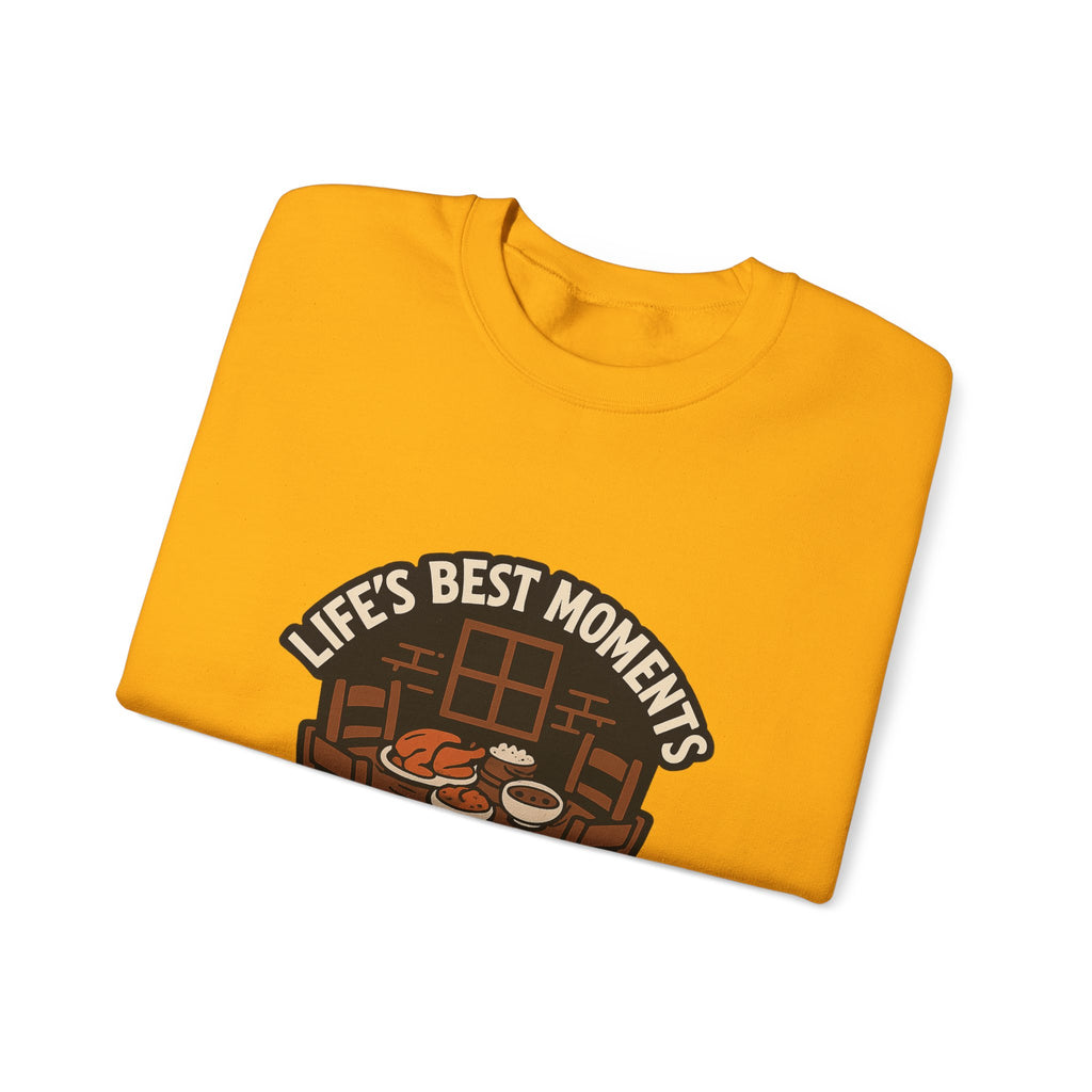 Life's Best Moments At The Table Sweatshirt, Family Dinner Crewneck, Cozy Kitchen Gift for Mom, Farmhouse Comfort Food Lover