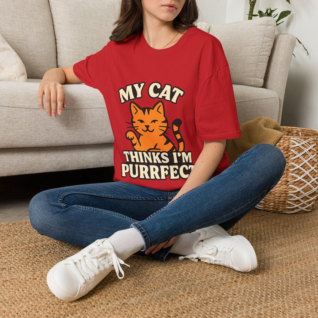 Cat Lover Shirt, My Cat Thinks I'm Purrfect T-Shirt, Funny Cat Owner Gift, Cat Mom Tee, Cat Dad Shirt, Crazy Cat Lady