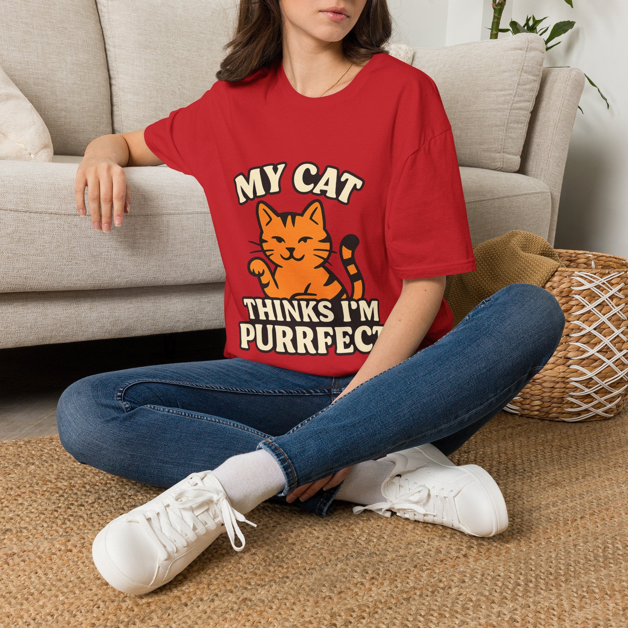 Cat Lover Shirt, My Cat Thinks I'm Purrfect T-Shirt, Funny Cat Owner Gift, Cat Mom Tee, Cat Dad Shirt, Crazy Cat Lady
