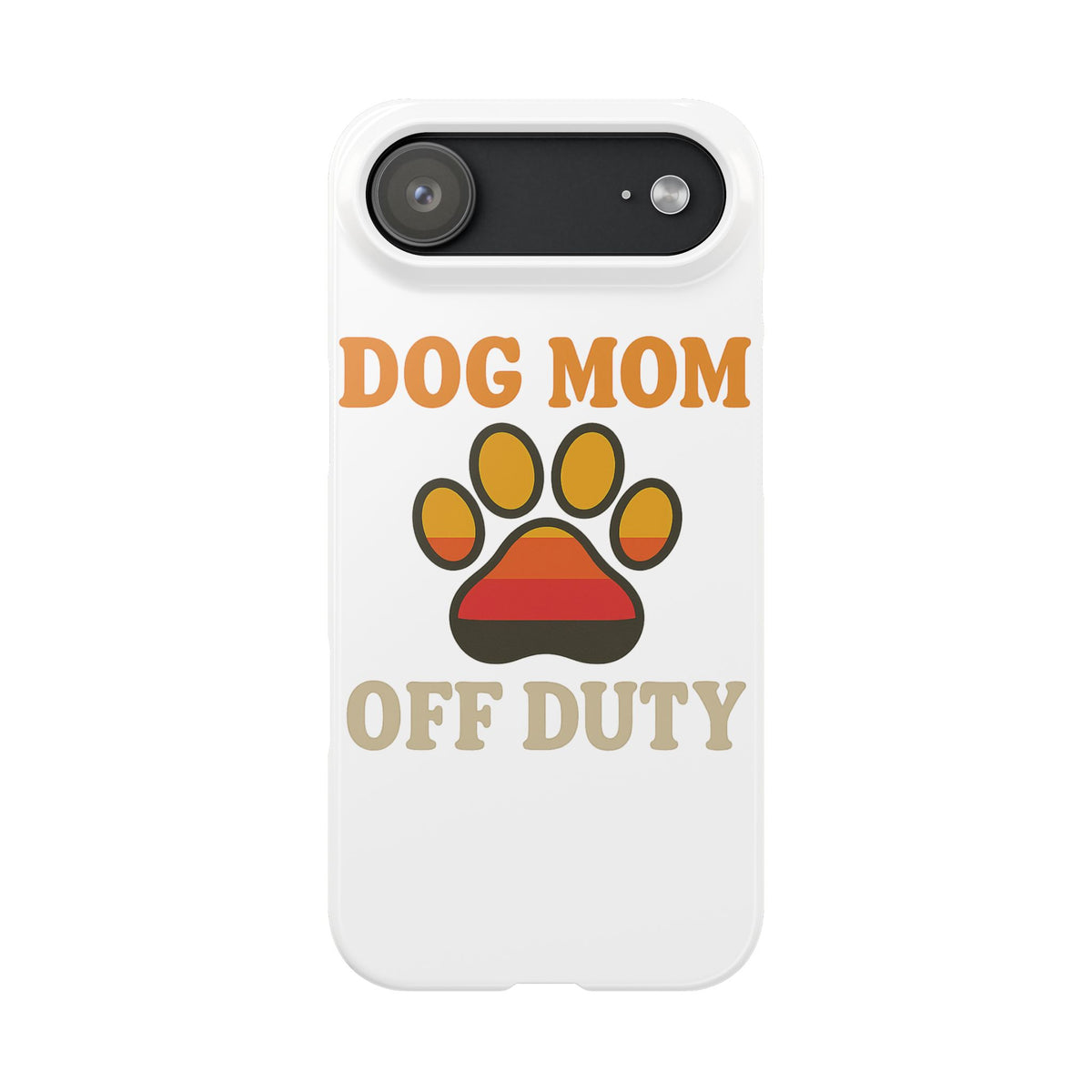Dog Mom Off Duty Phone Case Retro 70s Vintage Dog Lover Gift Paw Print iPhone Samsung Galaxy Case Funny Pet Owner Gift