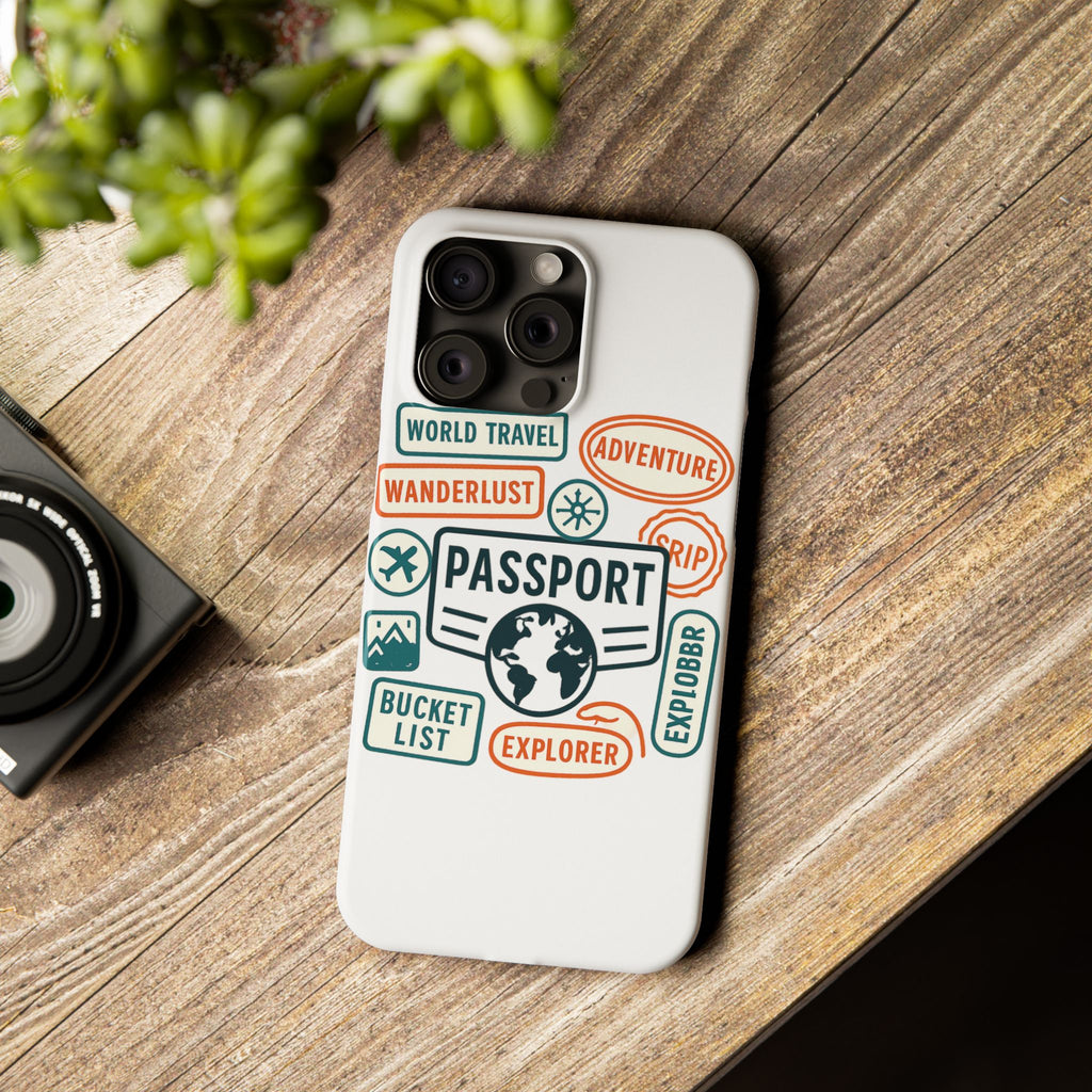 Passport Stamp Phone Case World Travel Gift Wanderlust Adventure Traveler Bucket List Globetrotter Trip Souvenir Explorer Map