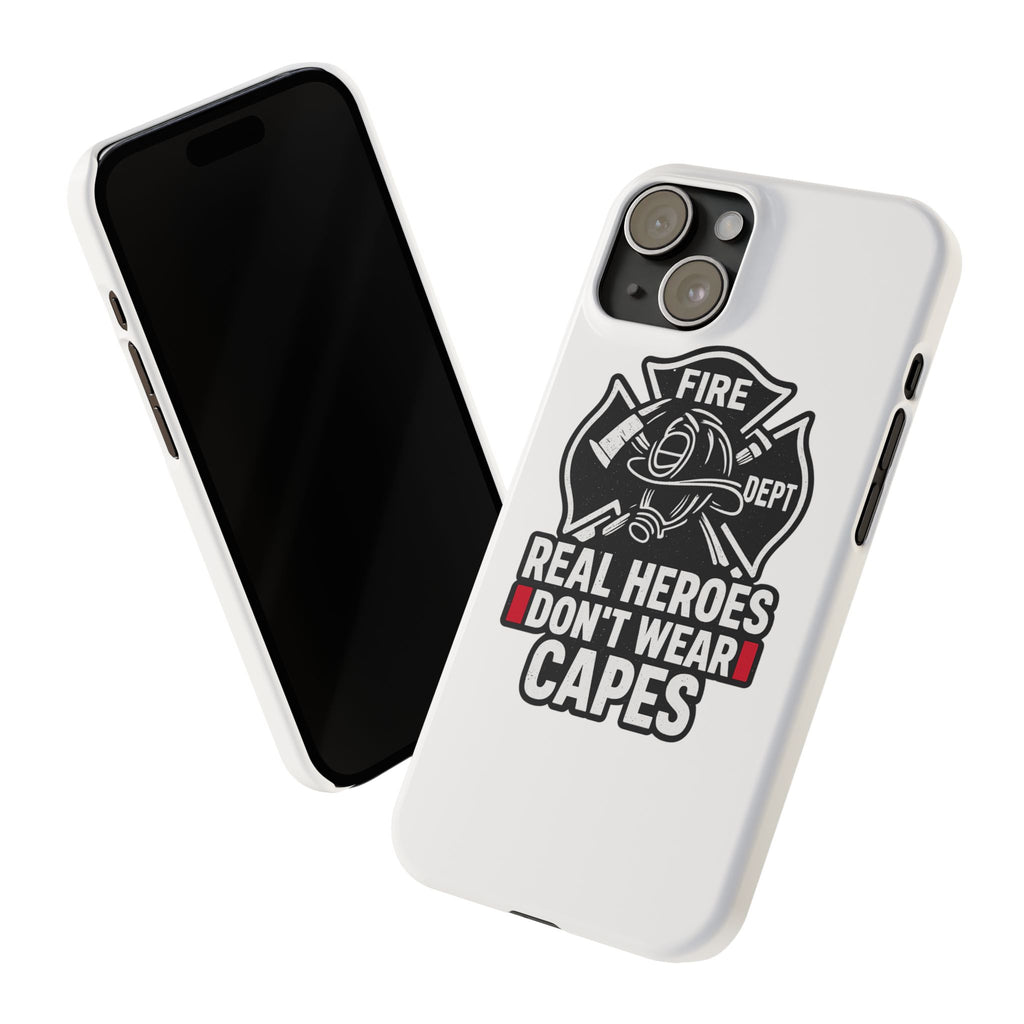 Firefighter Phone Case Real Heroes Don't Wear Capes Thin Red Line Gift for Firefighter Wife Husband Family Fire Dept Appreciation